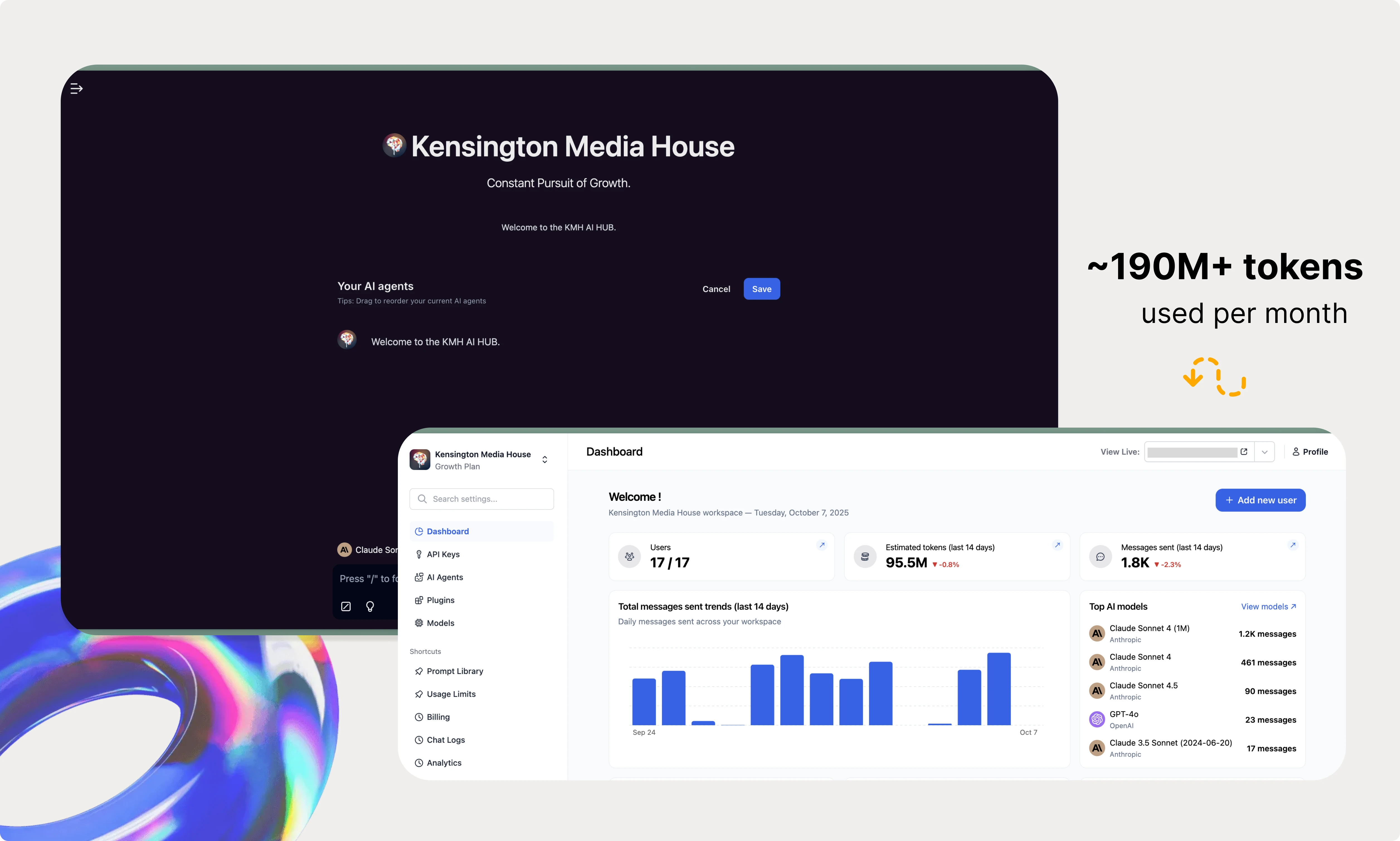 Kensington Media House's tokens used powered by TypingMind