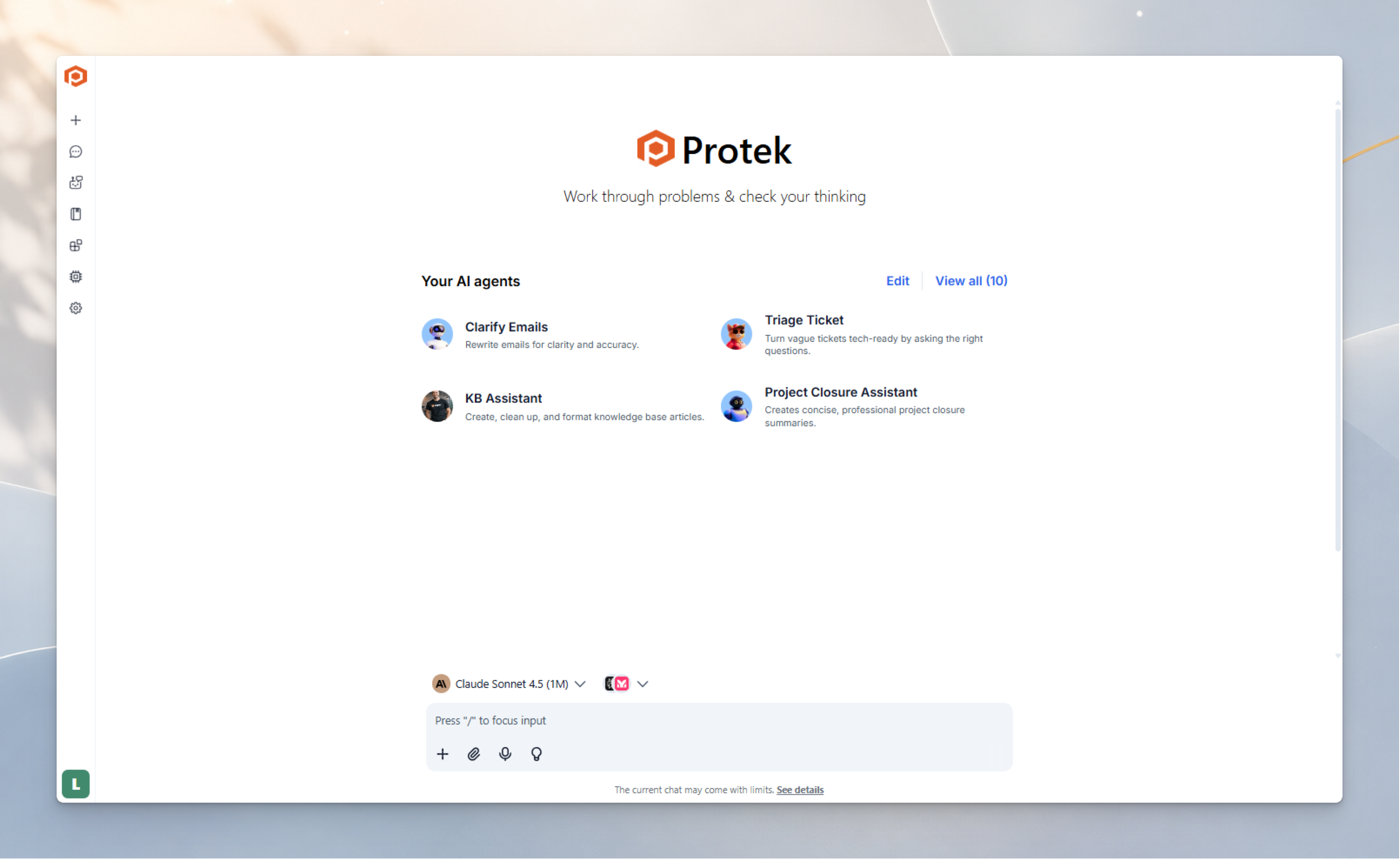Protek AI agents in TypingMind