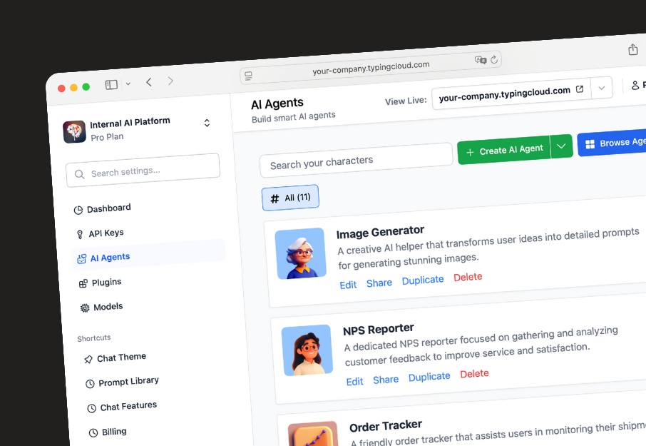 Build AI agents with custom data