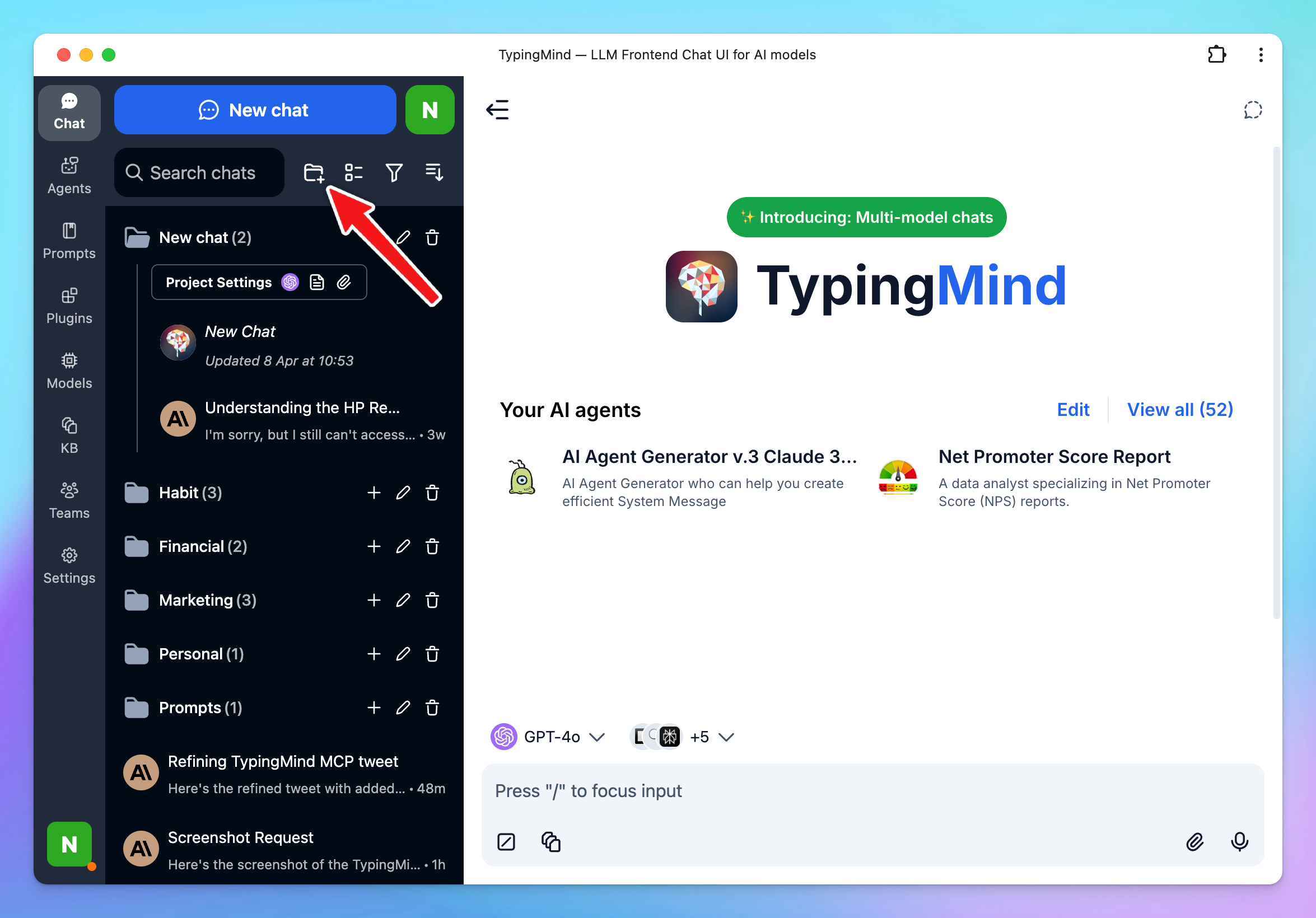 Use TypingMind Projects