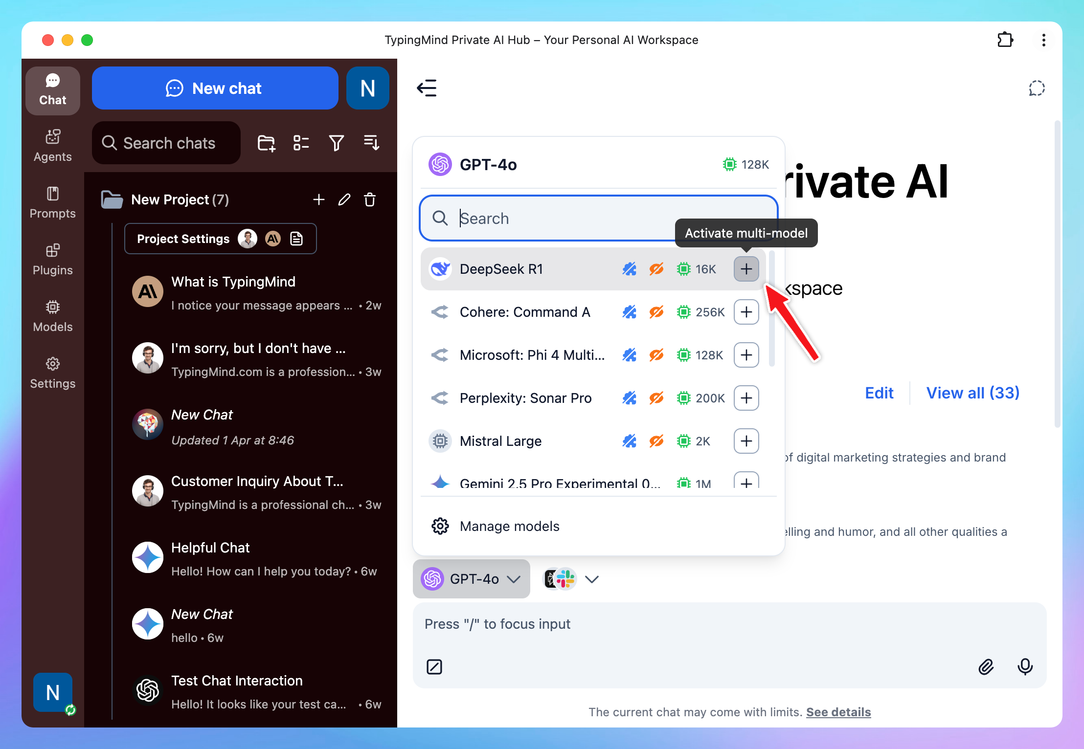 Control the visibility of chat features