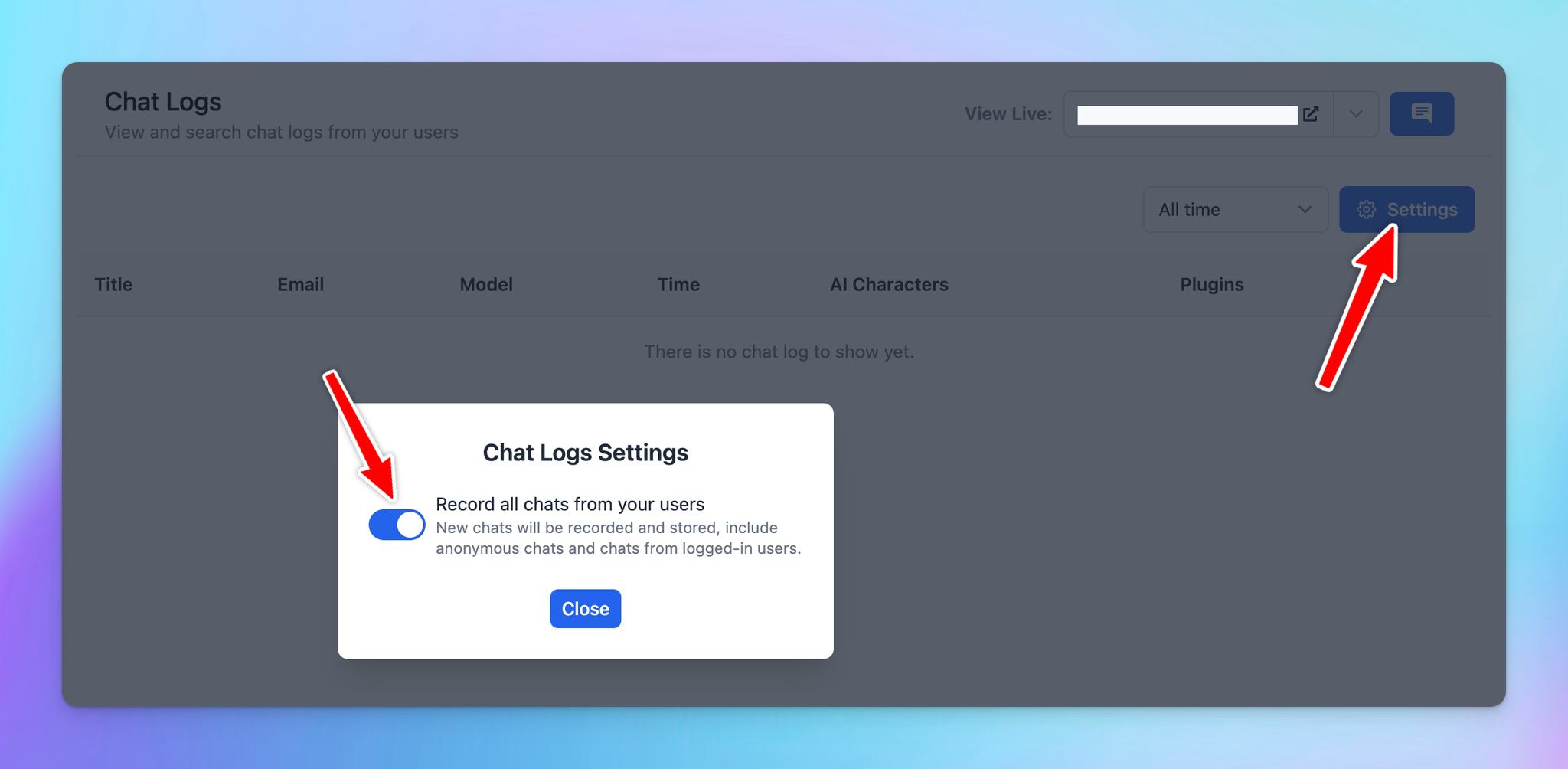 Log user chat activity