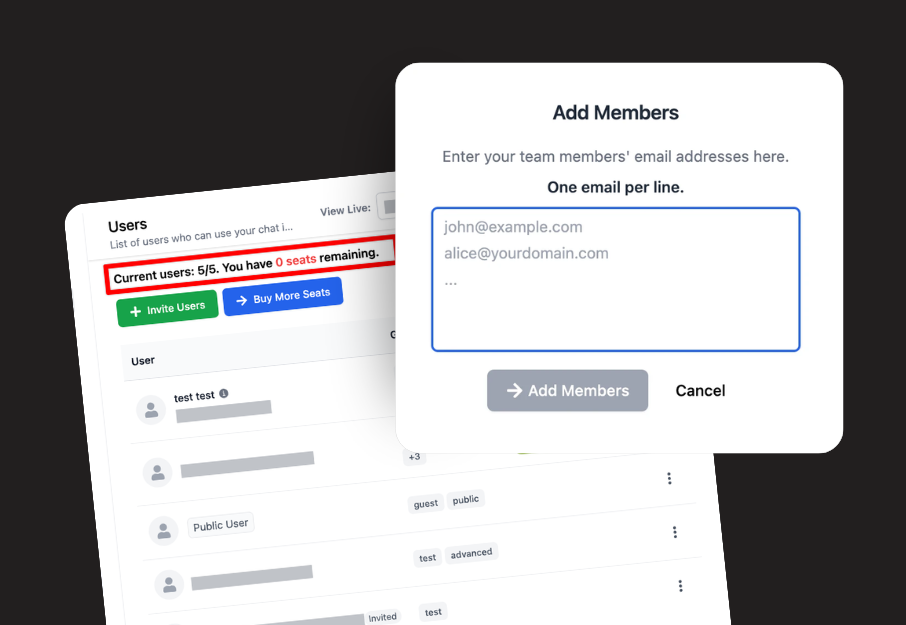 Manage seats and member roles