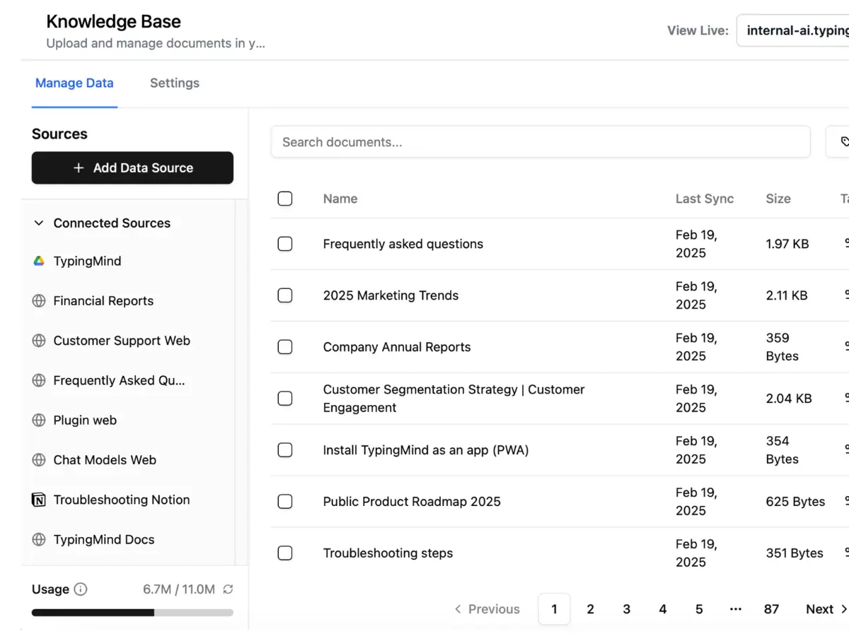 Connect your knowledge base