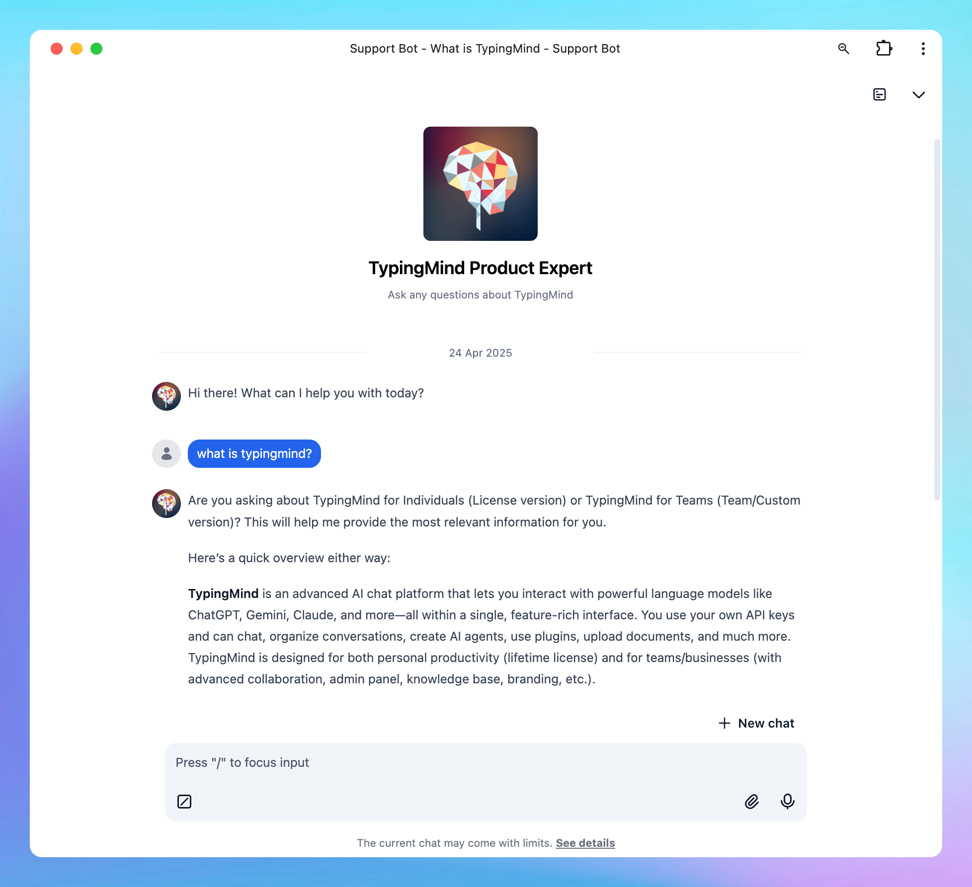 Create a custom AI Chatbot
