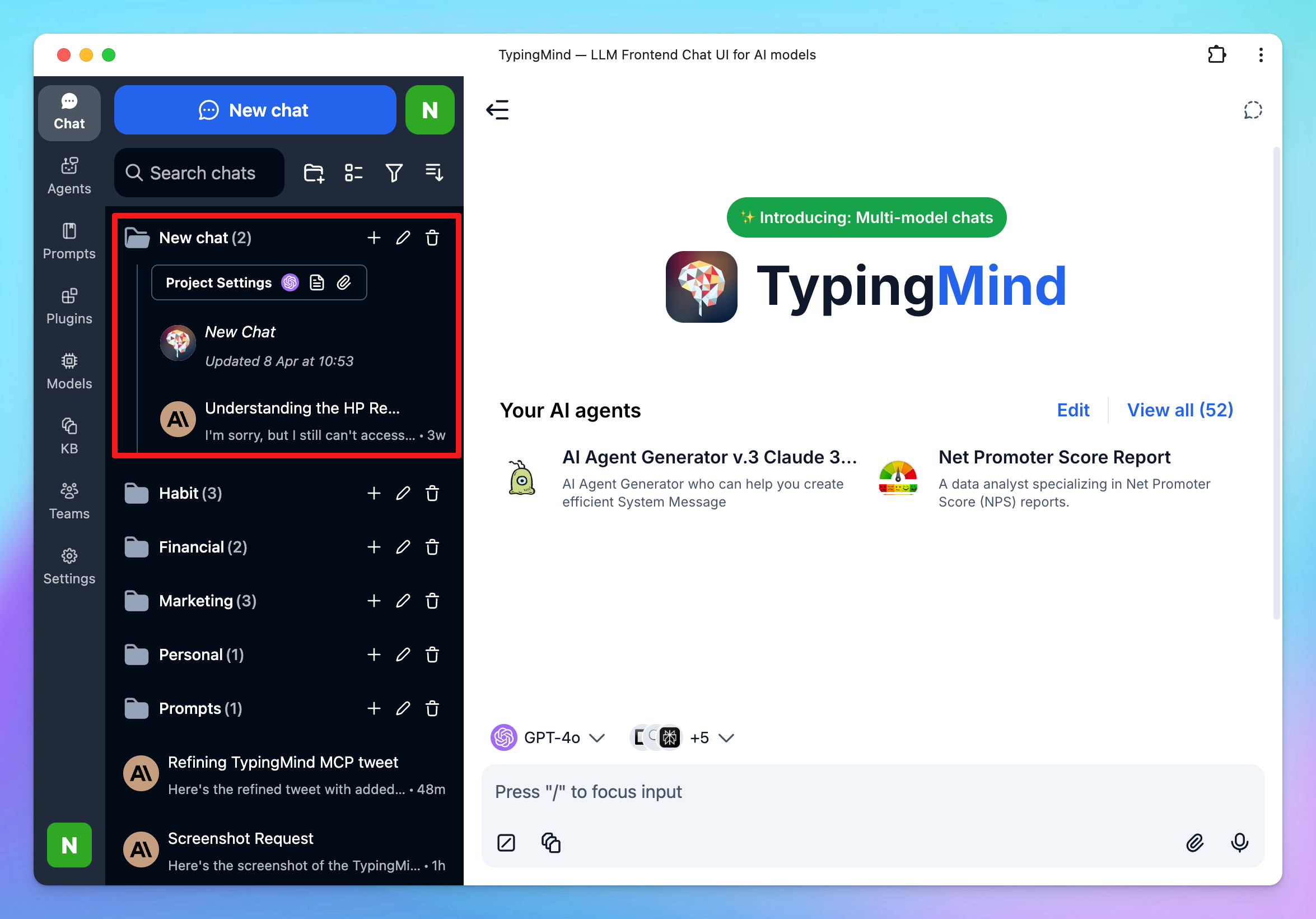Use TypingMind Projects