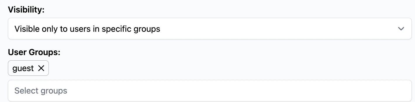 Prompt visibility set to users in a specific group