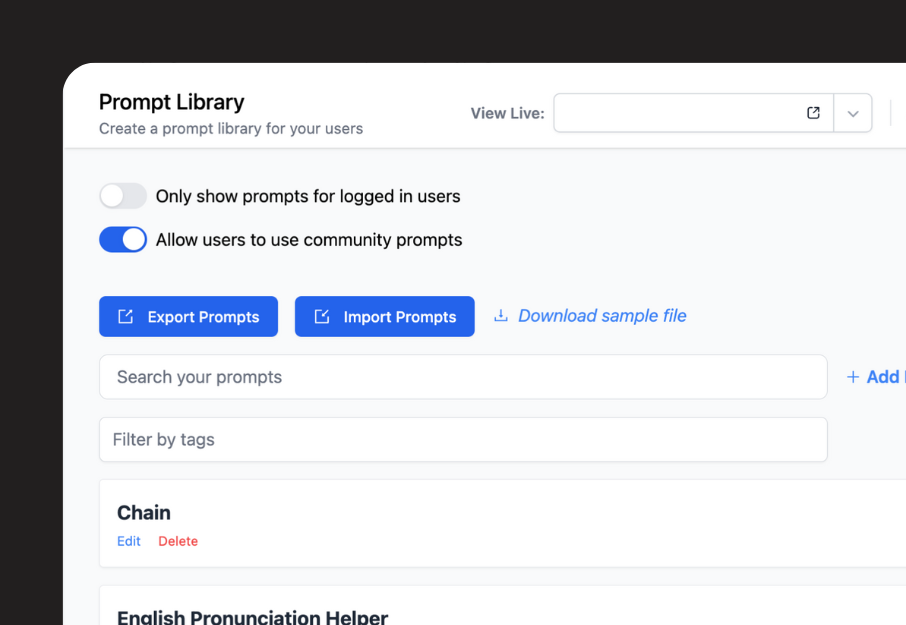 Build prompt libraries
