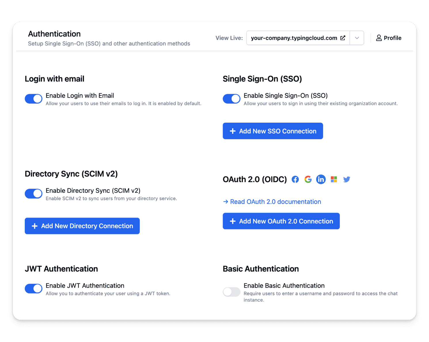 SSO, Directory Sync, OAuth