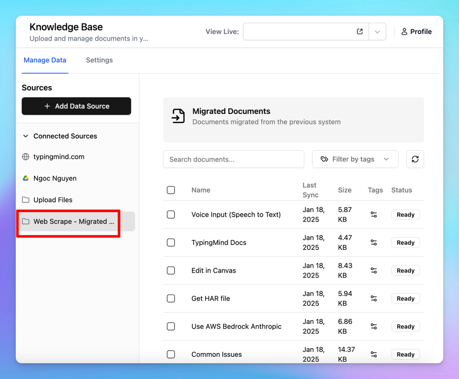 New knowledge base system