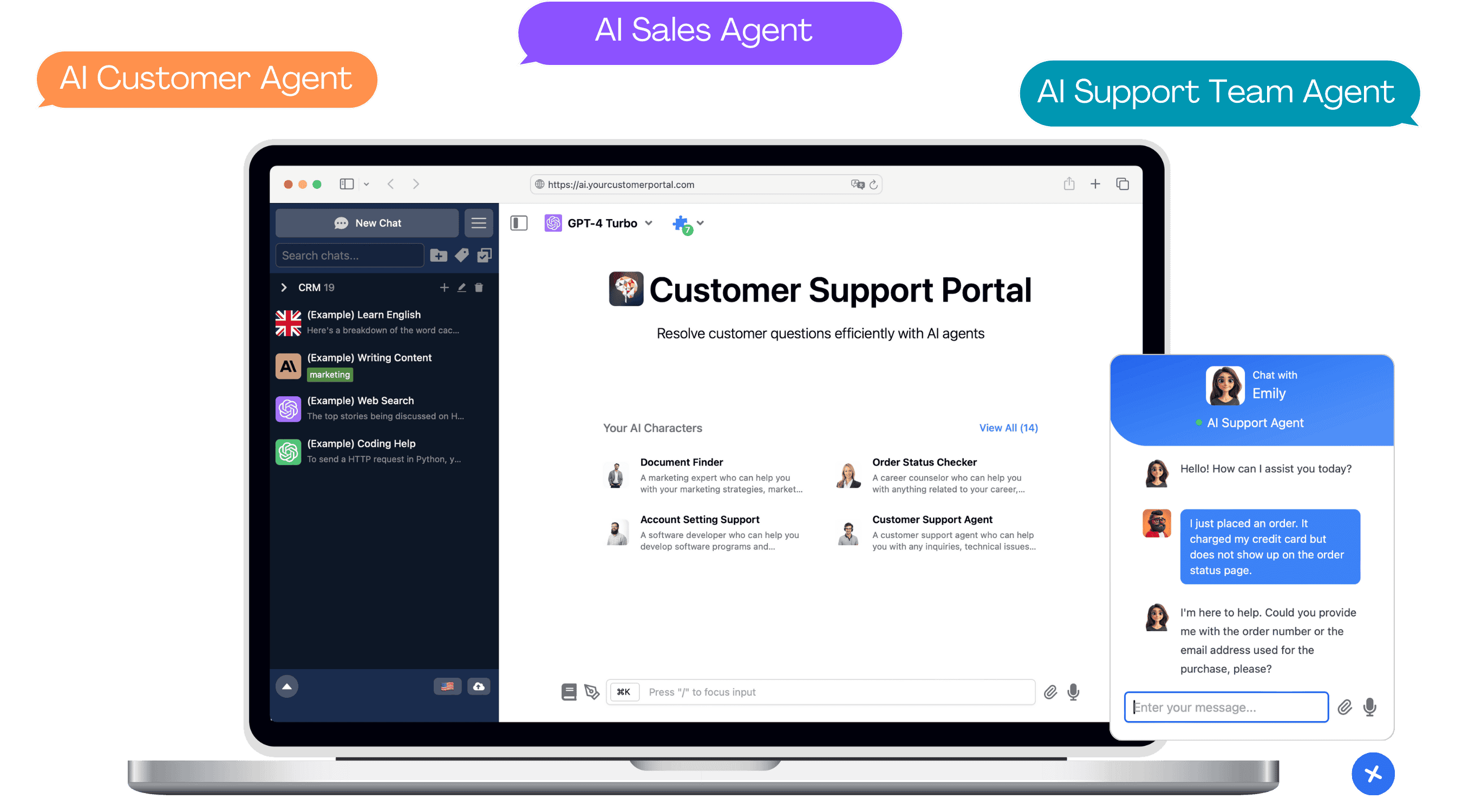 Customer Support AI Chat Portal for Teams using ChatGPT