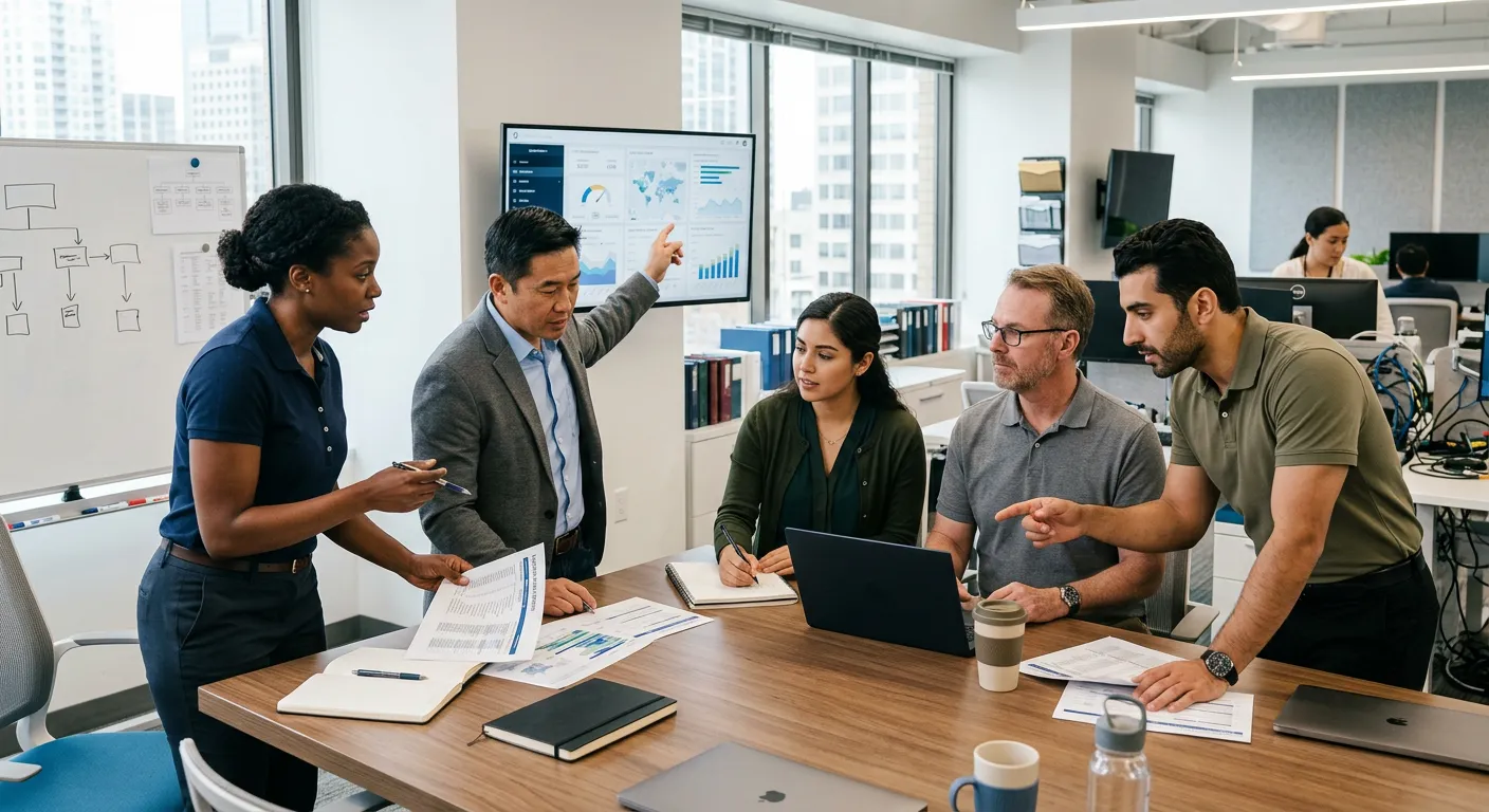 Operations team working with AI